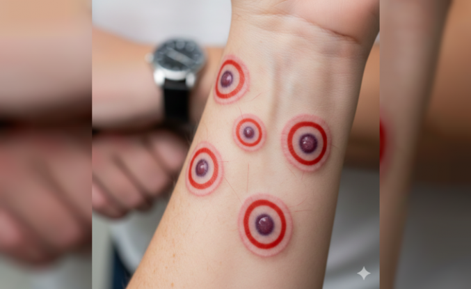 Vücutta Aniden Beliren Hedef Tahtaları: Eritema Multiforme